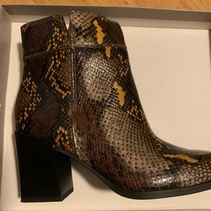 Franco Sarto Generous Snakeskin Booties